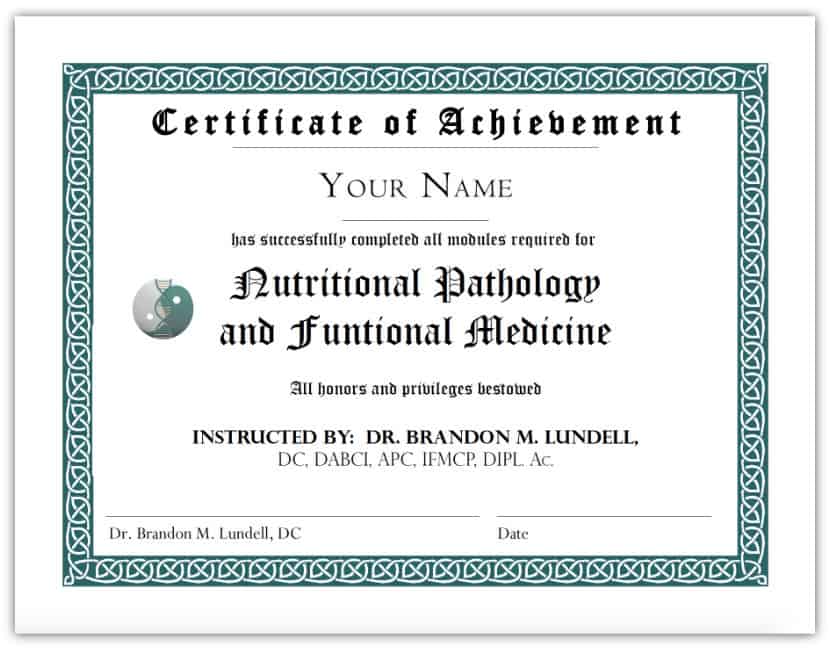 Dr Brandon Lundell Certificate, Nutritional Pathology, Medicine, Boulder healing